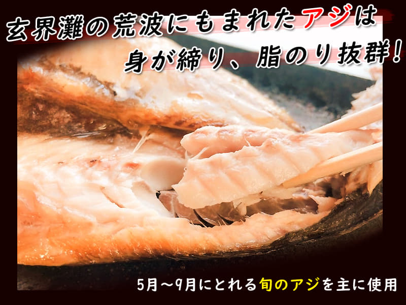 天日干しあじ開き一汐 8袋セット